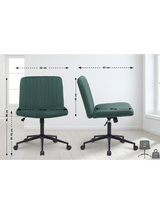 Kontorstol Kingman velvet, grøn Kontorstol Kingman velvet, grøn