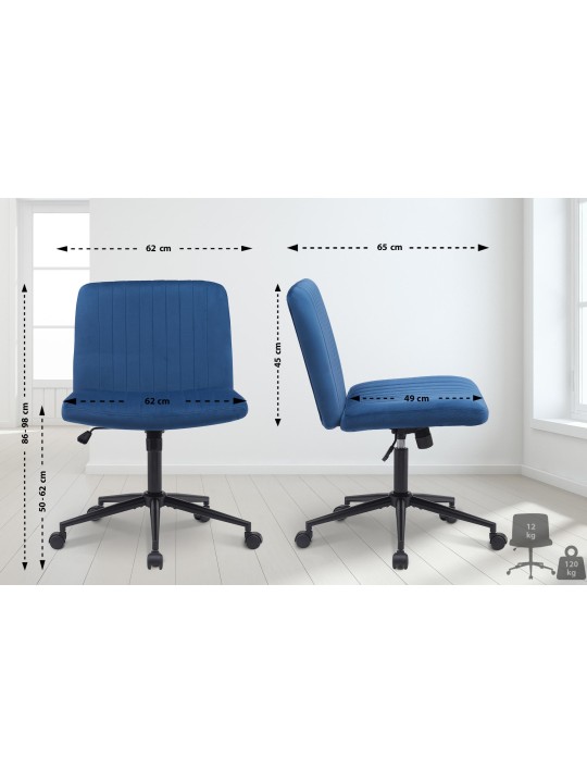 Kontorstol Kingman velvet, blå Kontorstol Kingman velvet, blå