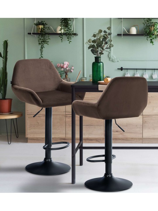 Sæt med 2 barstole Braga velvet, brun Sæt med 2 barstole Braga velvet, brun