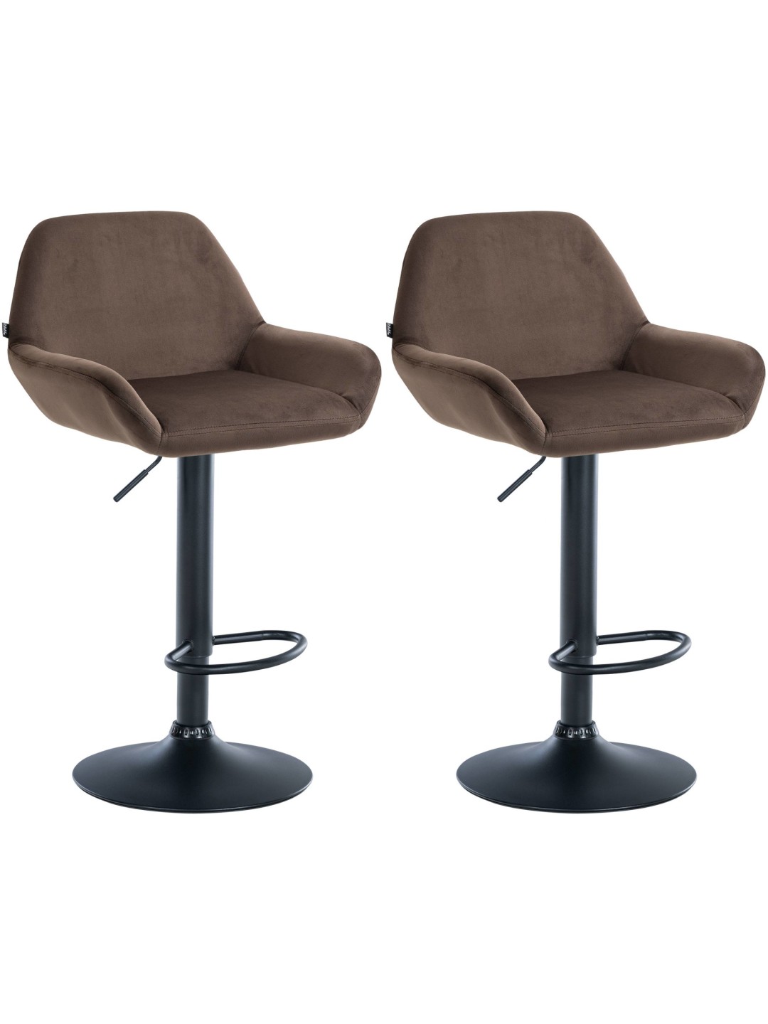Sæt med 2 barstole Braga velvet, brun
