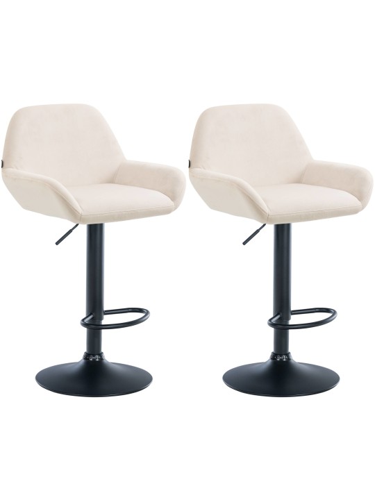 Sæt med 2 barstole Braga velvet, creme Sæt med 2 barstole Braga velvet, creme