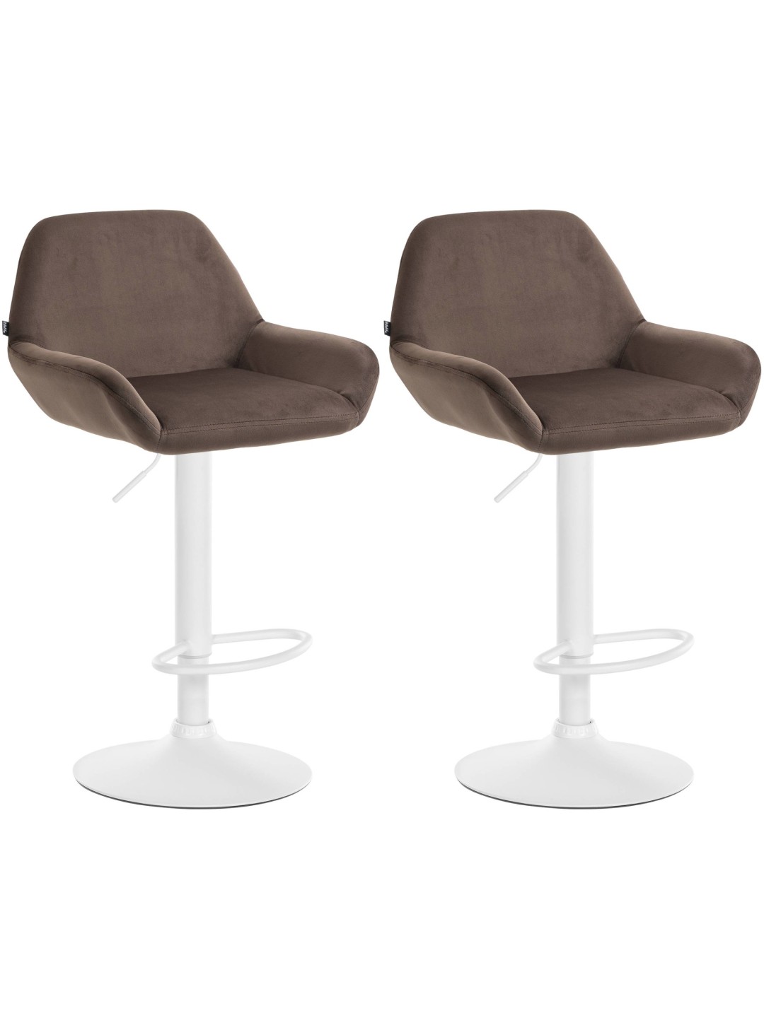 Sæt med 2 barstole Braga velvet, brun