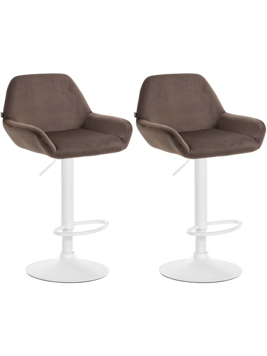 Sæt med 2 barstole Braga velvet, brun