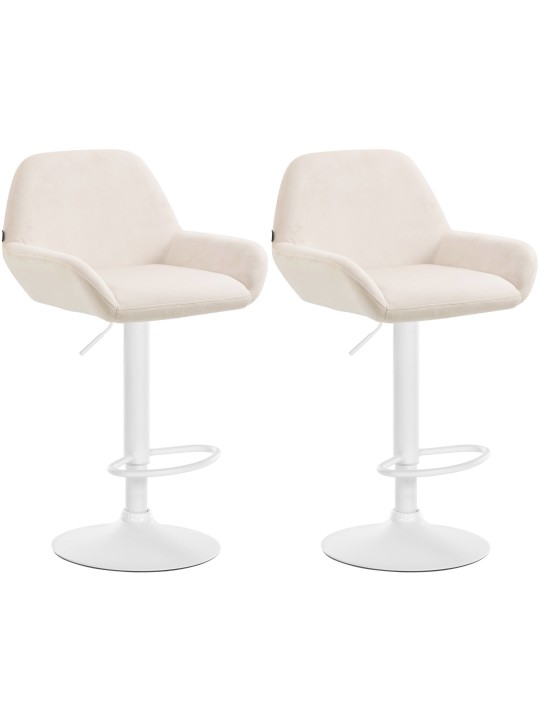 Sæt med 2 barstole Braga velvet, creme