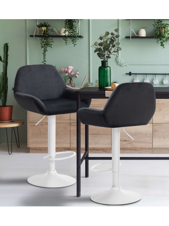 Sæt med 2 barstole Braga velvet, sort