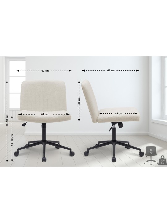 Kontorstol Kingman stof, creme Kontorstol Kingman stof, creme