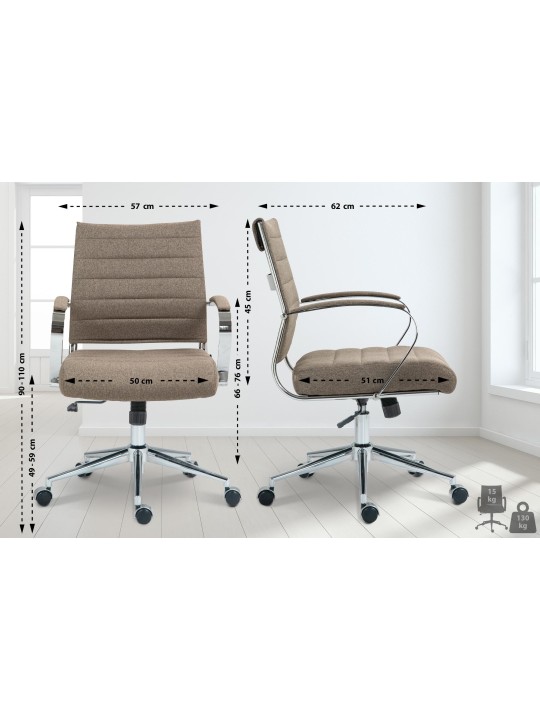 Kontorstol Oakland stof, taupe