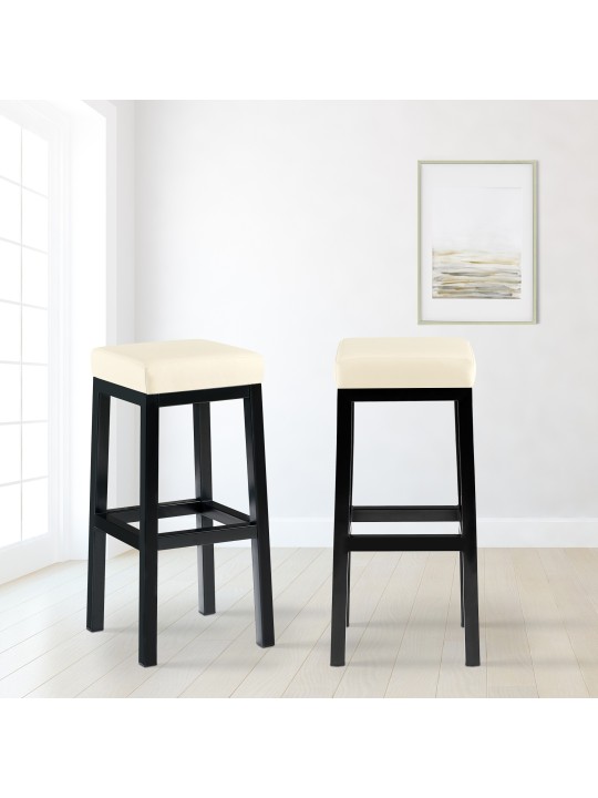 Barstol Taylor B85 imiteret læder, creme