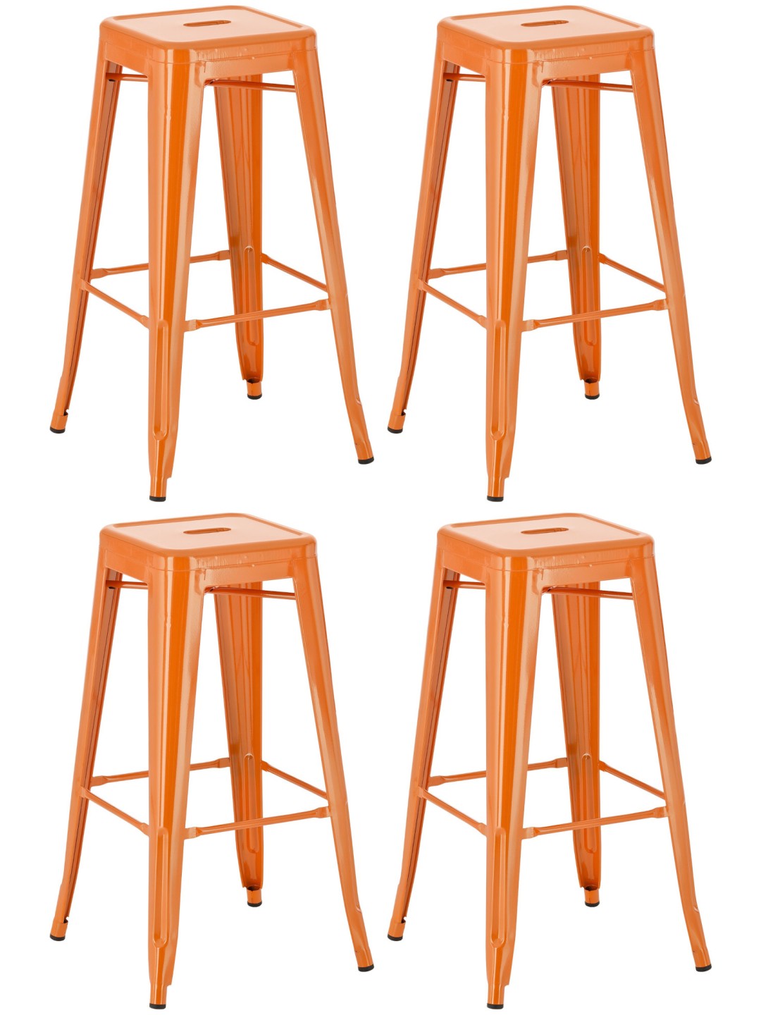 Sæt med 4 barstole Joshua, orange