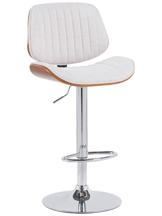 Barstol Clawson stof krom, valnød/creme