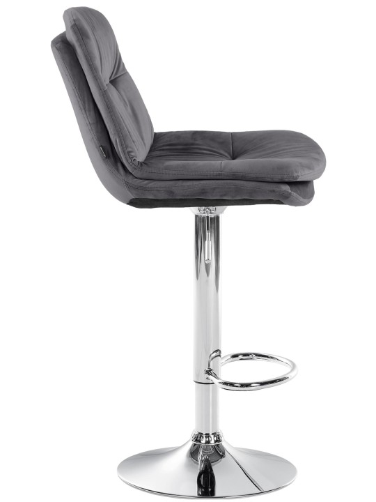 Barstol Laurel Velvet Chrome, mørkegrå