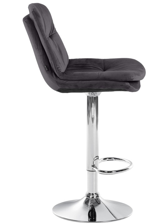 Barstol Laurel Velvet Chrome, sort