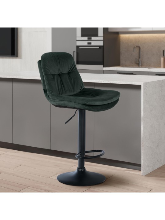 Barstol Laurel velour, mørkegrøn