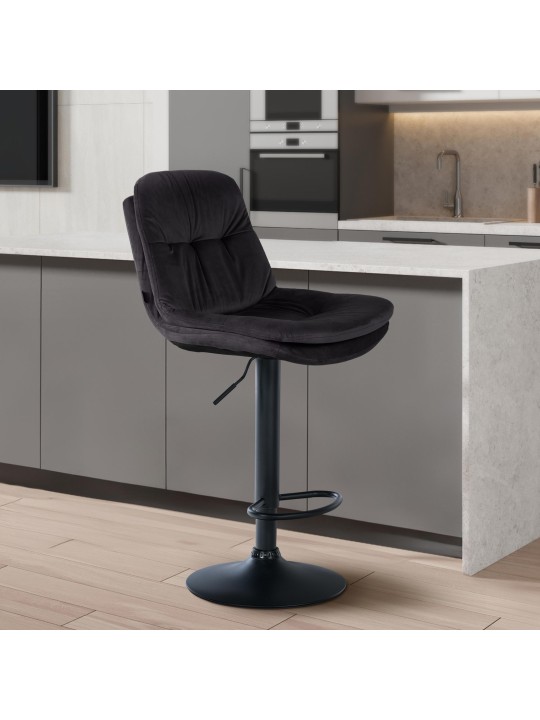 Barstol Laurel velour, sort