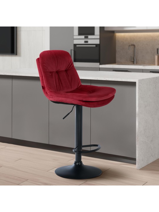 Barstol Laurel velour, rød