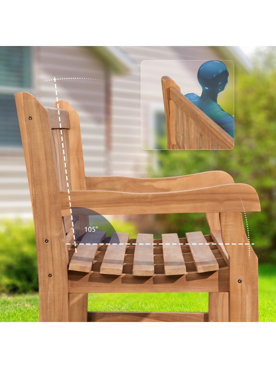Teak bænk Jackson V2 180 cm, teak