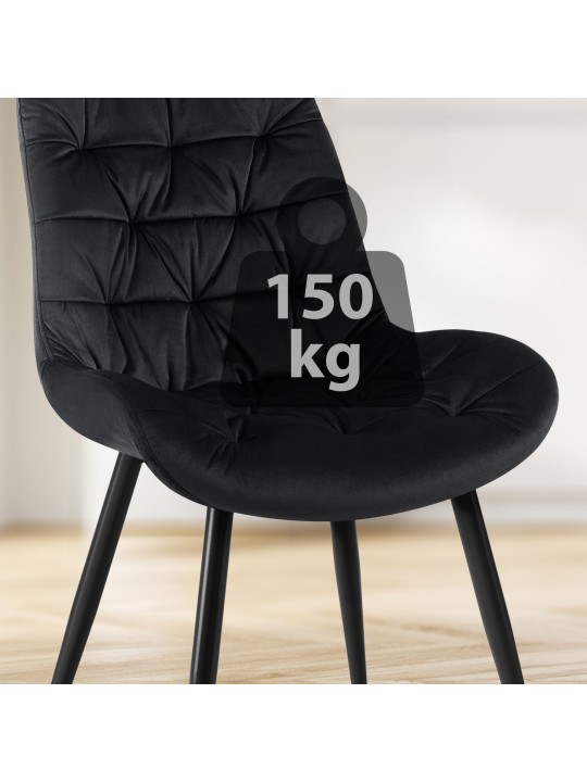 Sæt med 2 Rossford spisestuestole, sort