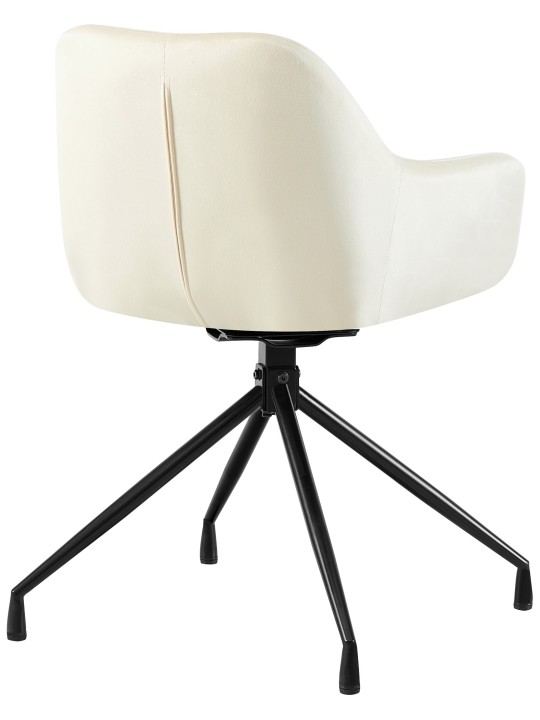 Sæt med 2 spisestuestole Welby velvet, creme
