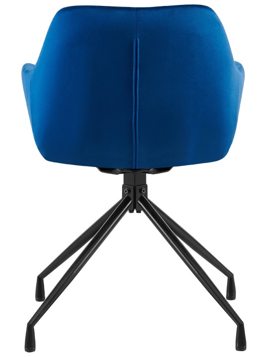 Sæt med 2 spisestuestole Welby velvet, mørkeblå