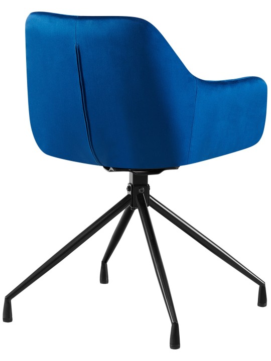 Sæt med 2 spisestuestole Welby velvet, mørkeblå