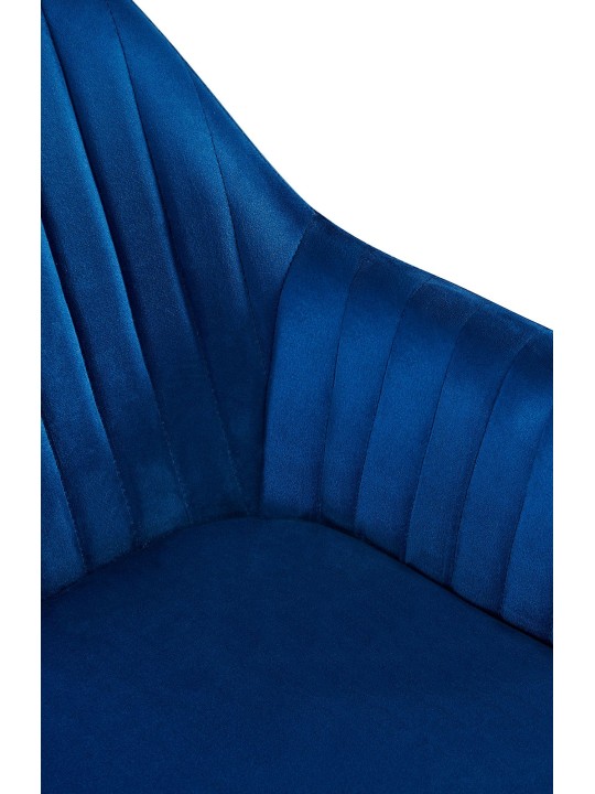 Sæt med 2 spisestuestole Welby velvet, mørkeblå