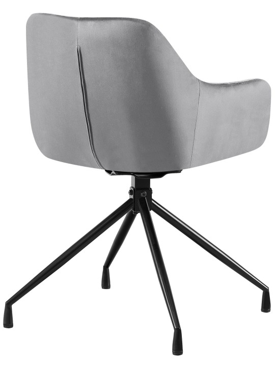 Sæt med 2 spisestuestole Welby velvet, mørkegrå