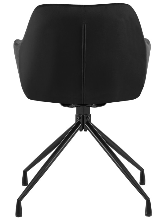 Sæt med 2 spisestuestole Welby velvet, sort