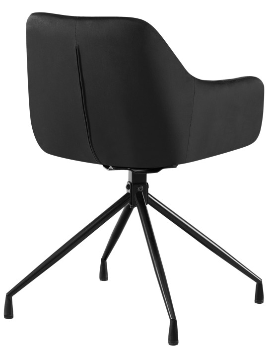 Sæt med 2 spisestuestole Welby velvet, sort