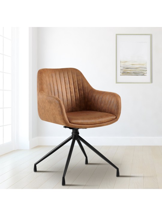 Sæt med 2 spisestuestole Welby Vintage, lysebrun