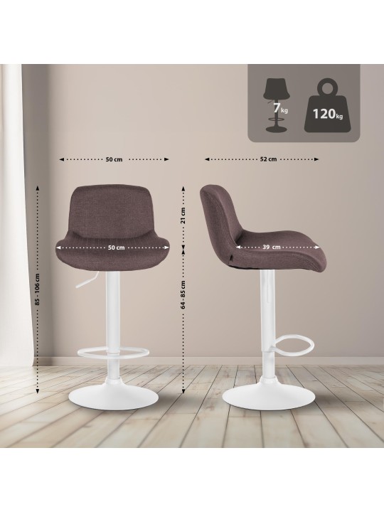 Sæt med 2 barstole Solon stof, mørkebrun Sæt med 2 barstole Solon stof, mørkebrun