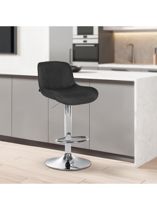 Sæt med 2 barstole Solon kromstof, sort