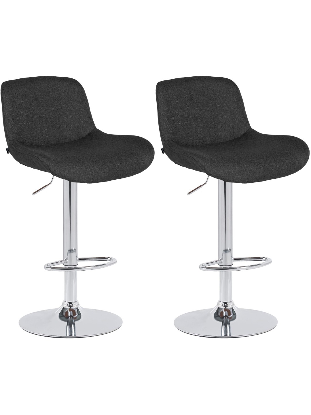 Sæt med 2 barstole Solon kromstof, sort