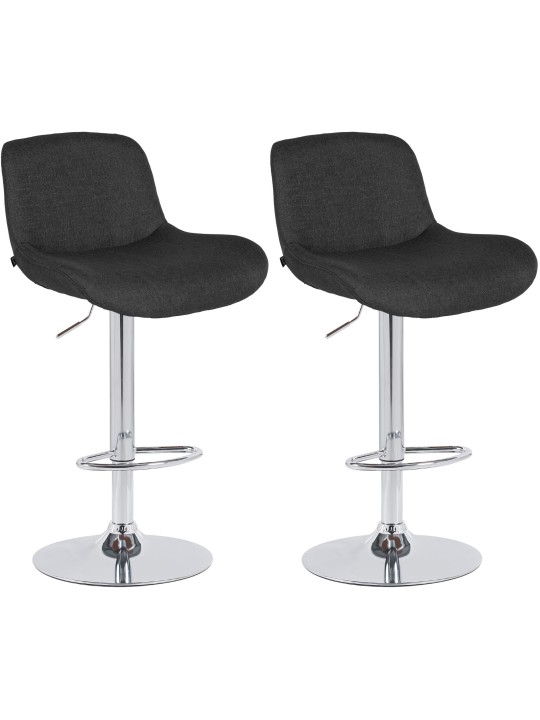 Sæt med 2 barstole Solon kromstof, sort