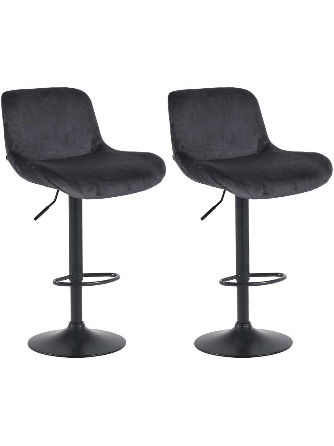 Sæt med 2 barstole Solon velvet, sort