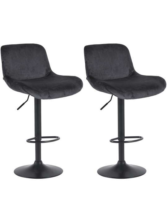 Sæt med 2 barstole Solon velvet, sort Sæt med 2 barstole Solon velvet, sort