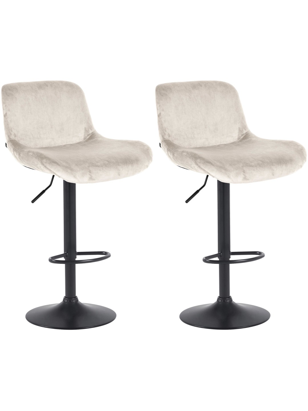 Sæt med 2 barstole Solon velvet, creme