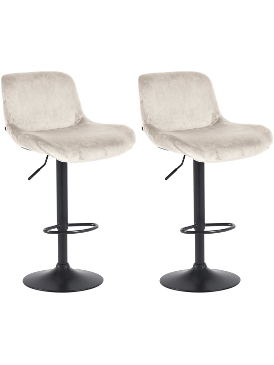 Sæt med 2 barstole Solon velvet, creme