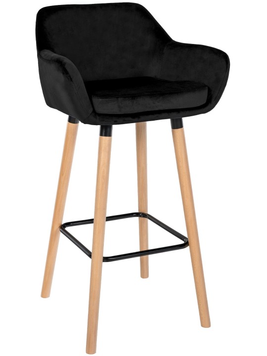Barstol Grant velvet, sort Barstol Grant velvet, sort