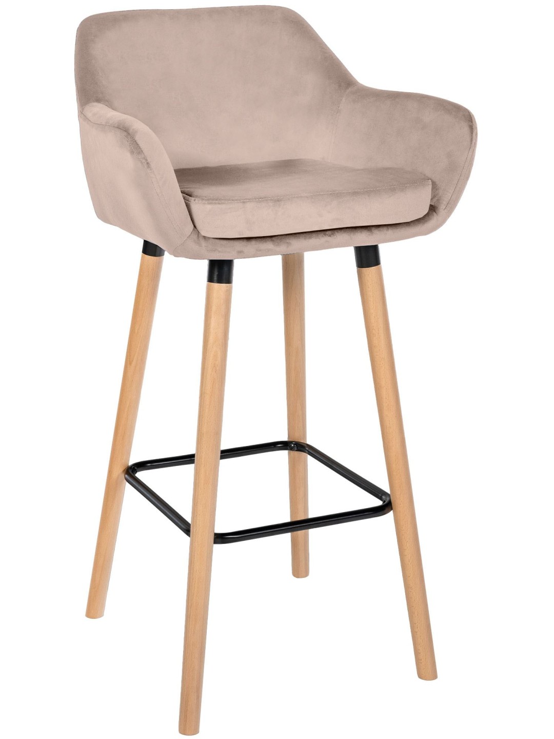 Barstol Grant velvet, lysegrå