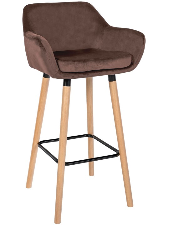 Barstol Grant velvet, kaffe