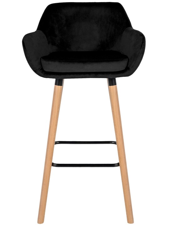 Sæt med 2 barstole Grant velvet, sort Sæt med 2 barstole Grant velvet, sort
