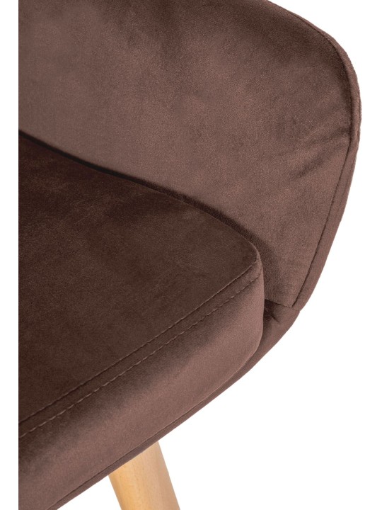 Sæt med 2 barstole Grant velvet, kaffe Sæt med 2 barstole Grant velvet, kaffe