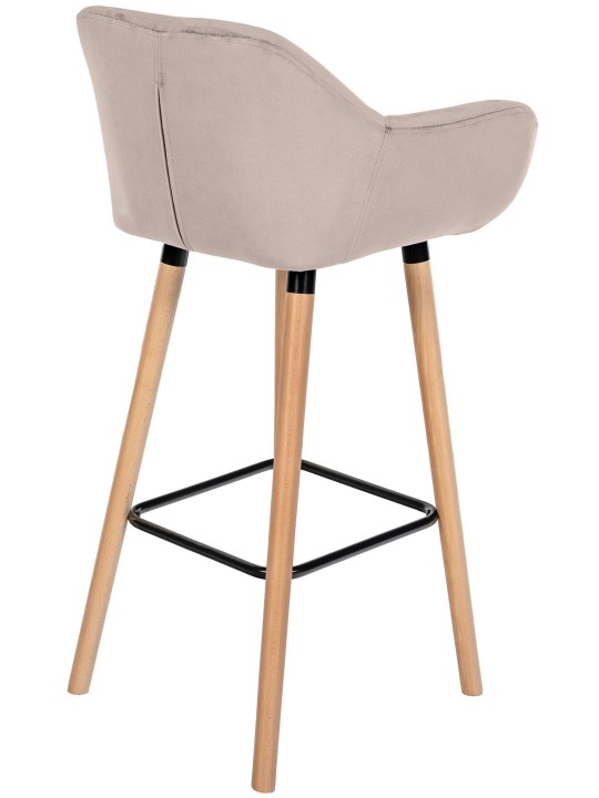 Sæt med 2 barstole Grant velvet, creme Sæt med 2 barstole Grant velvet, creme