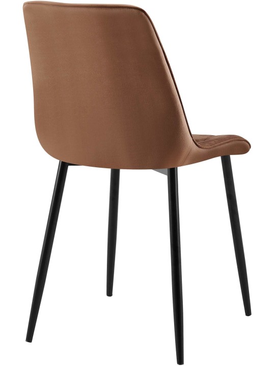 Sæt med 2 spisestuestole Gifford velvet, brun