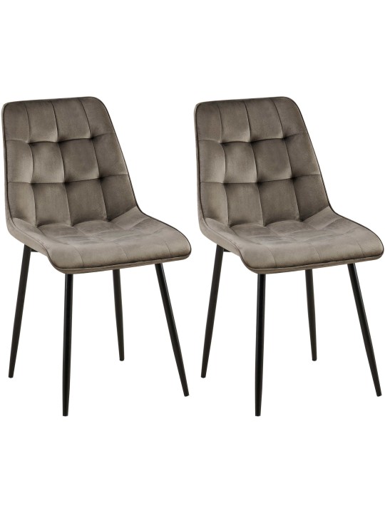 Sæt med 2 spisestuestole Gifford velvet, antracit