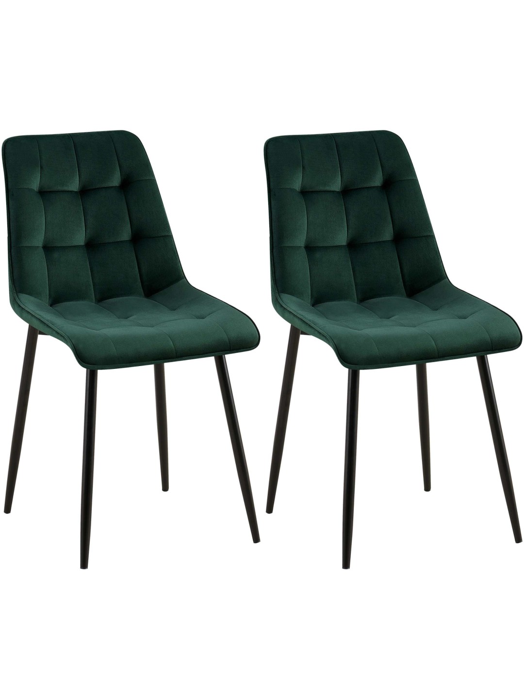 Sæt med 2 spisestuestole Gifford velvet, grøn