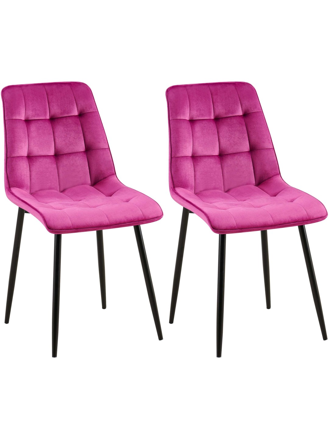 Sæt med 2 spisestuestole Gifford velvet, lilla