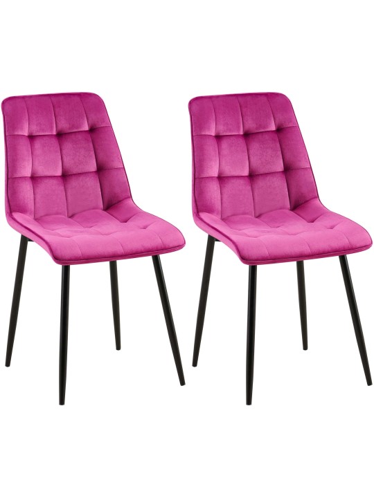 Sæt med 2 spisestuestole Gifford velvet, lilla