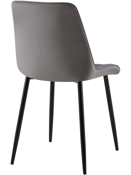 Sæt med 2 spisestuestole Gifford velvet, mørkegrå