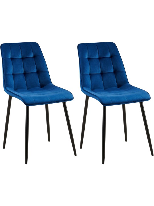 Sæt med 2 spisestuestole Gifford velvet, mørkeblå